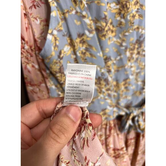 Mink Pink Dress Womens Size M Collar Blue/ Pink Button Mini Pockets Coquette - Picture 9 of 11